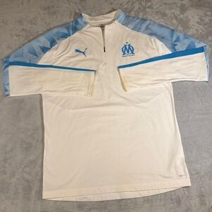 Puma Olympique de Marseille 2019/20 Authentic Training Top | White & Blue | L
